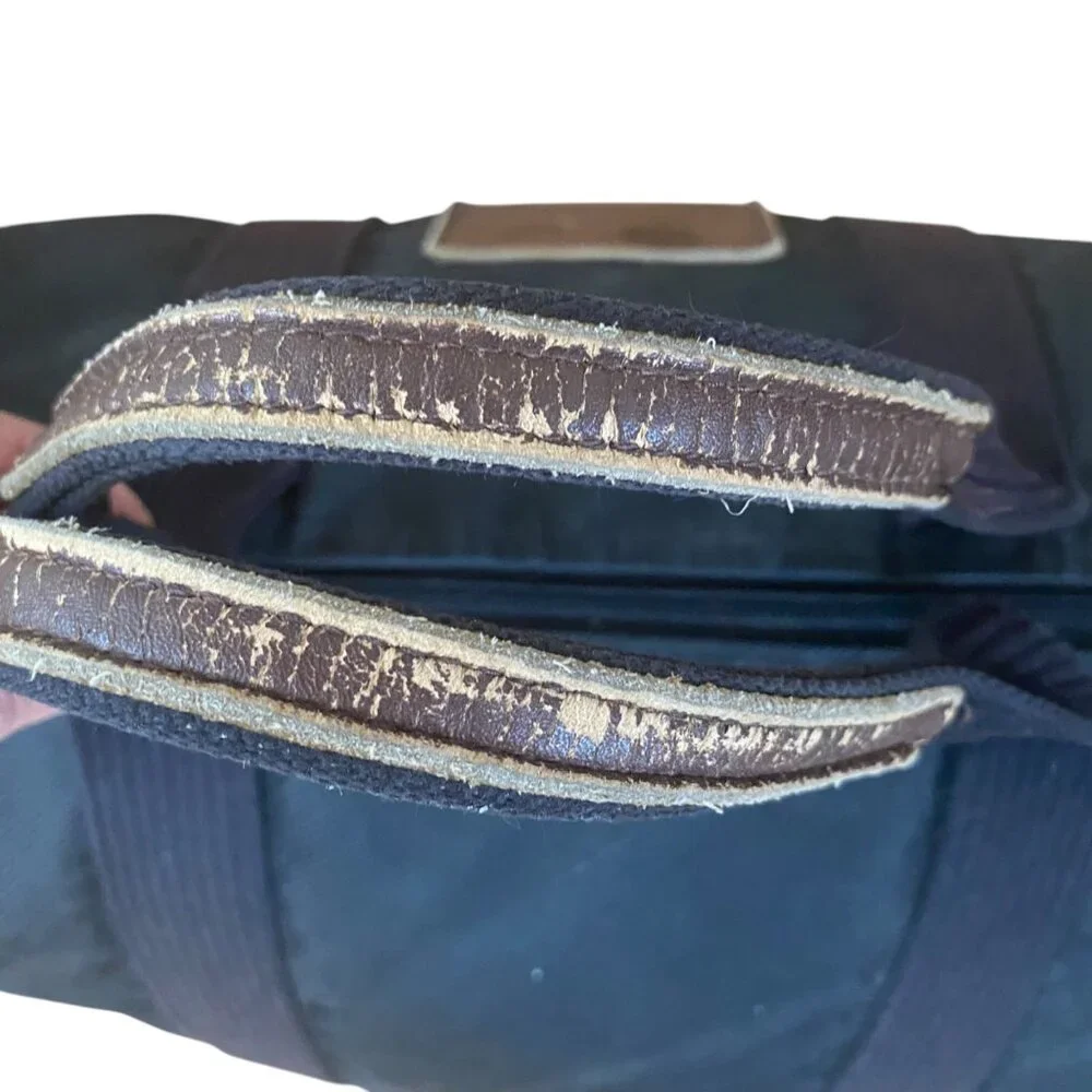Chanterelle Repurposed Rubber Duffel Bag Adjustable Strap Leather‎ Accents